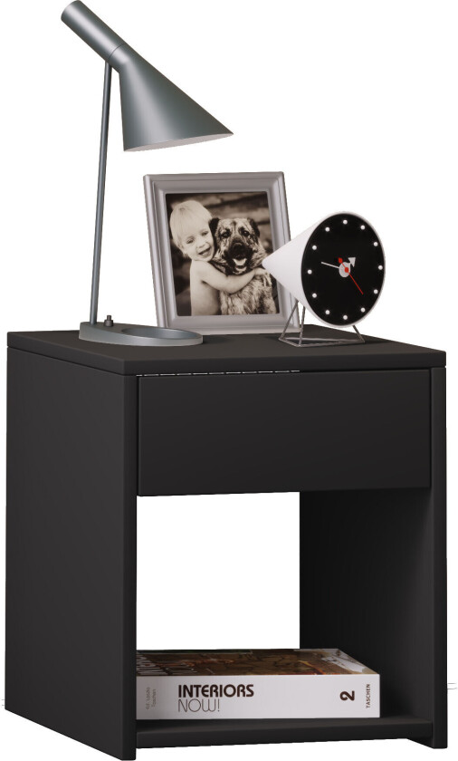 Sledo Mini nattbord 1 skuff, 1 hylle svart.
