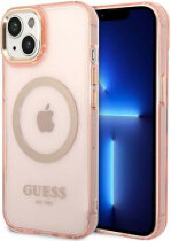 Guess Gold Outline Translucent MagSafe - Deksel til iPhone 14 Plus