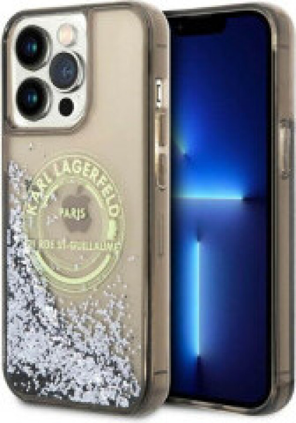 Karl Lagerfeld Liquid Glitter Rund RSG Logo Deksel - Deksel til iPhone 14 Pro Max