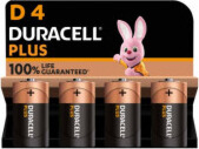 Batteri Duracell Alkaline Plus Extra Life MN1300/LR20 Mono D