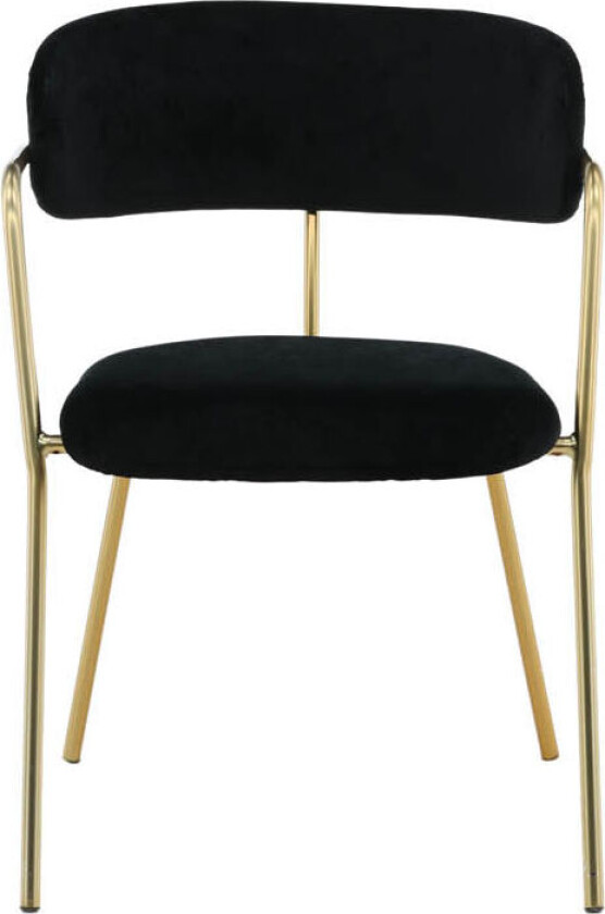 Bilde av Arrow spisestuestoler med armlener, velour svart, messing dekor.