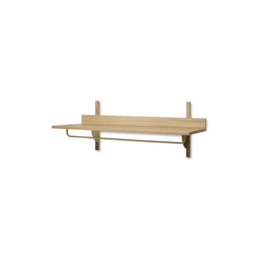 Sector hylle med stang 37 x 87 cm Oak-brass