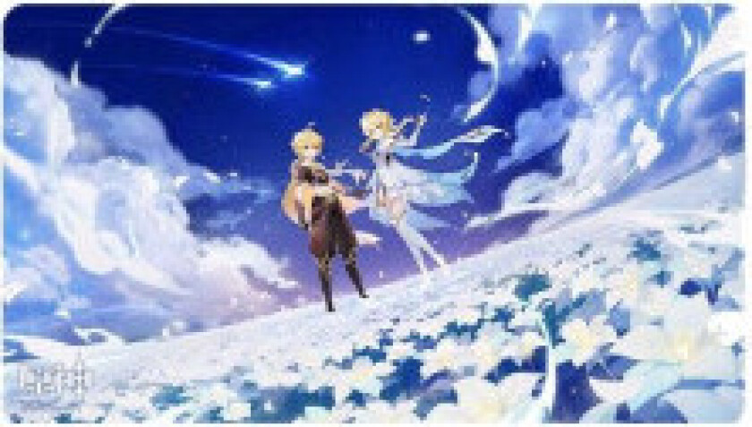 Genshin Impact Twin Stars on Floral Sea Mousepad Traveler - Aether & Lumine 70 x 40 cm