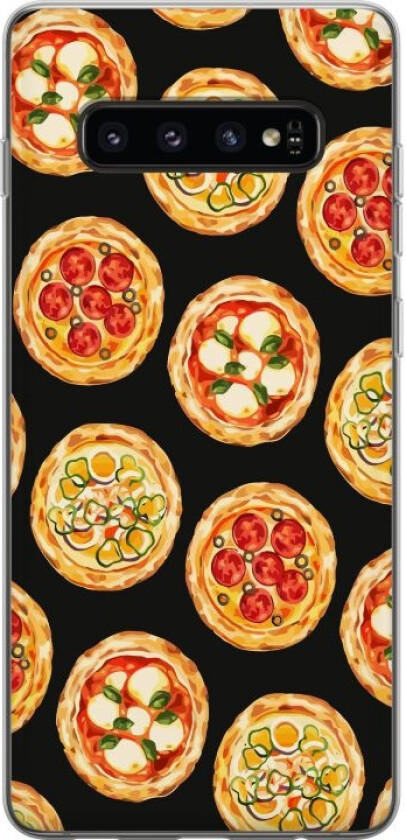Mobildeksel til Samsung Galaxy S10 med Pizza motiv
