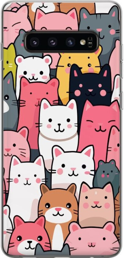 Mobildeksel til Samsung Galaxy S10 med Kattmønster motiv