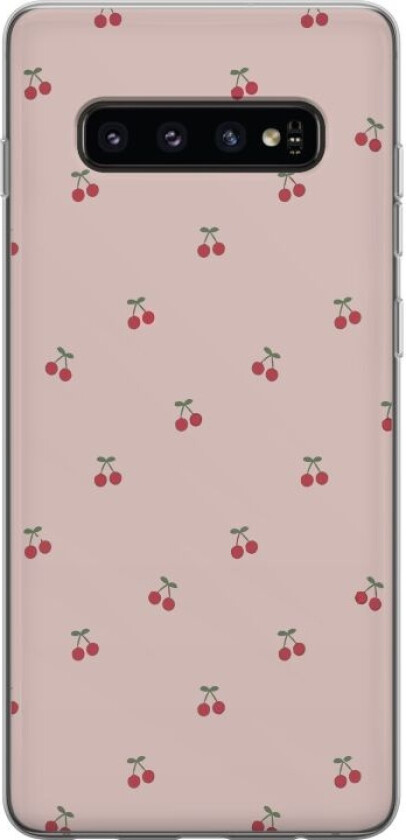 Mobildeksel til Samsung Galaxy S10 med Kirsebær motiv