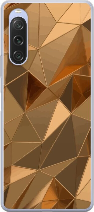 Mobildeksel til Sony Xperia 10 V med 3D Gull motiv