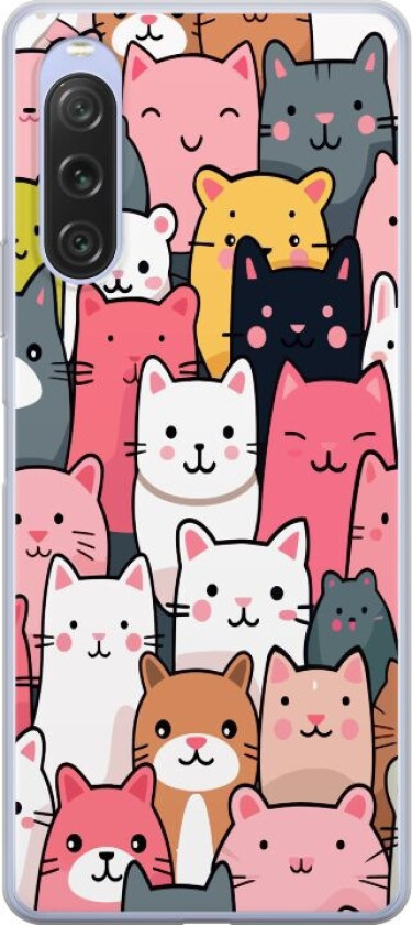 Mobildeksel til Sony Xperia 10 V med Kattmønster motiv