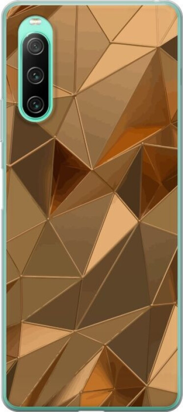 Mobildeksel til Sony Xperia 10 IV med 3D Gull motiv