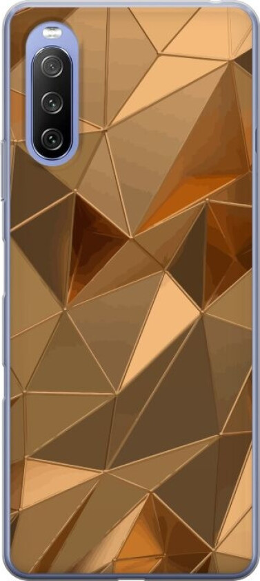 Mobildeksel til Sony Xperia 10 III med 3D Gull motiv
