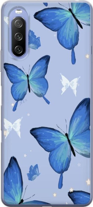 Mobildeksel til Sony Xperia 10 III med Blå sommerfugler motiv