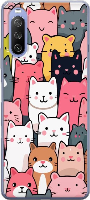 Mobildeksel til Sony Xperia 10 III med Kattmønster motiv