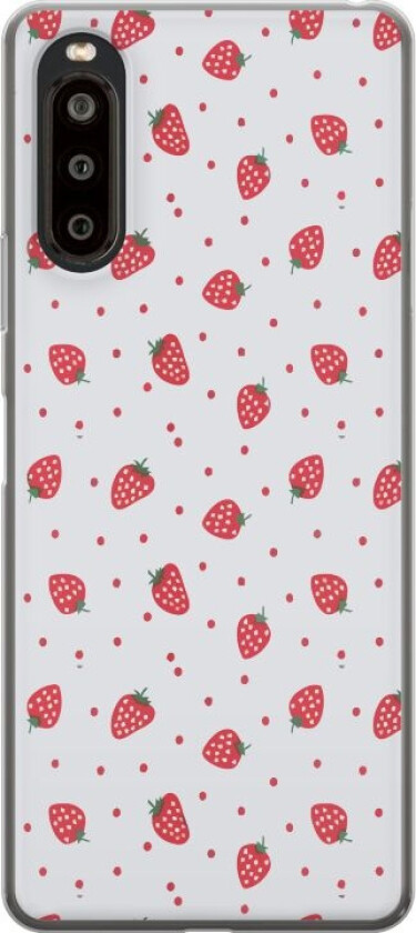 Mobildeksel til Sony Xperia 10 II med Jordbær motiv