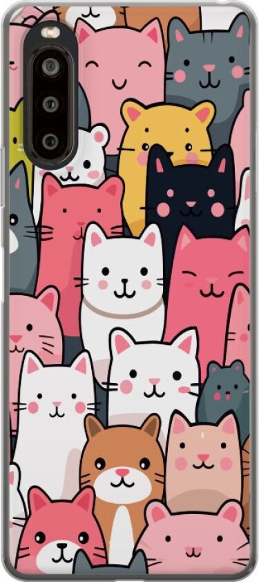 Mobildeksel til Sony Xperia 10 II med Kattmønster motiv