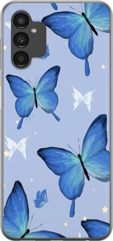 Mobildeksel til Samsung Galaxy A04s med Blå sommerfugler motiv