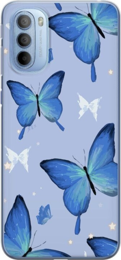 Mobildeksel til Motorola Moto G31 med Blå sommerfugler motiv