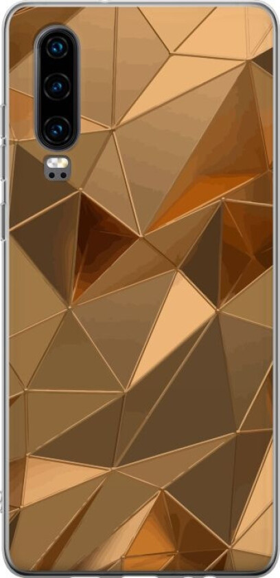 Mobildeksel til Huawei P30 med 3D Gull motiv
