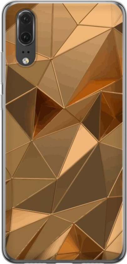 Mobildeksel til Huawei P20 med 3D Gull motiv