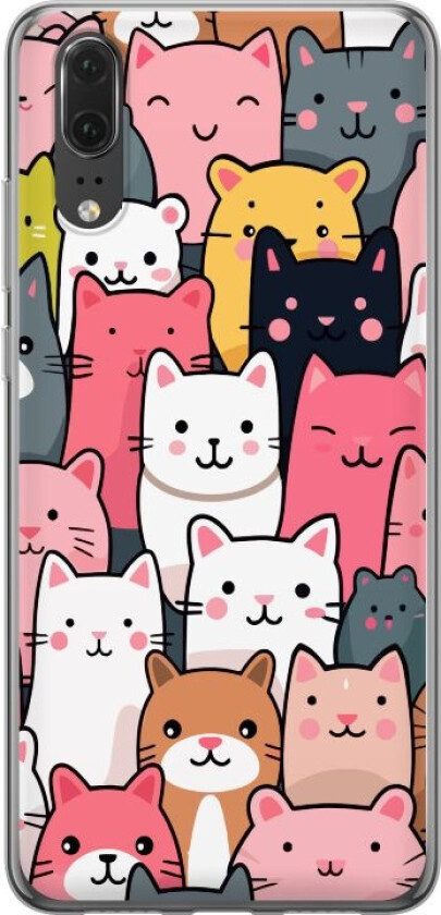 Mobildeksel til Huawei P20 med Kattmønster motiv