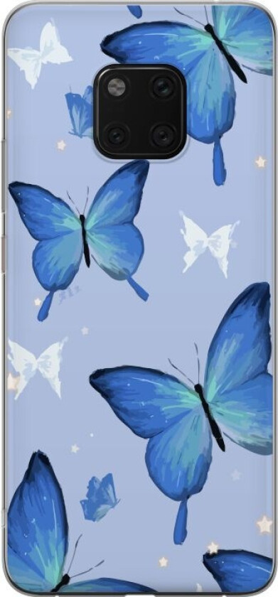 Mobildeksel til Huawei Mate 20 Pro med Blå sommerfugler motiv