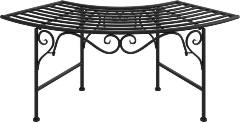 Benk tre 113 cm svart stål