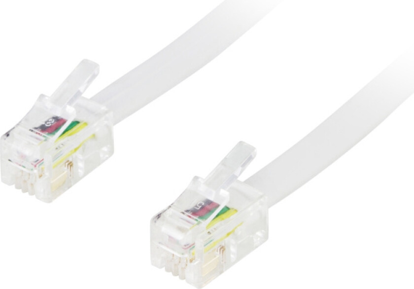 DEL-154D - Nettverkskabel - RJ-10 (hann) til RJ-10 (hann) - 1.5 m - hvit