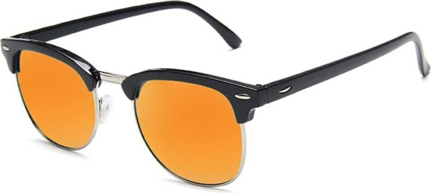 Black Clubmaster solbriller Red Mirror Glass + Senile ledning