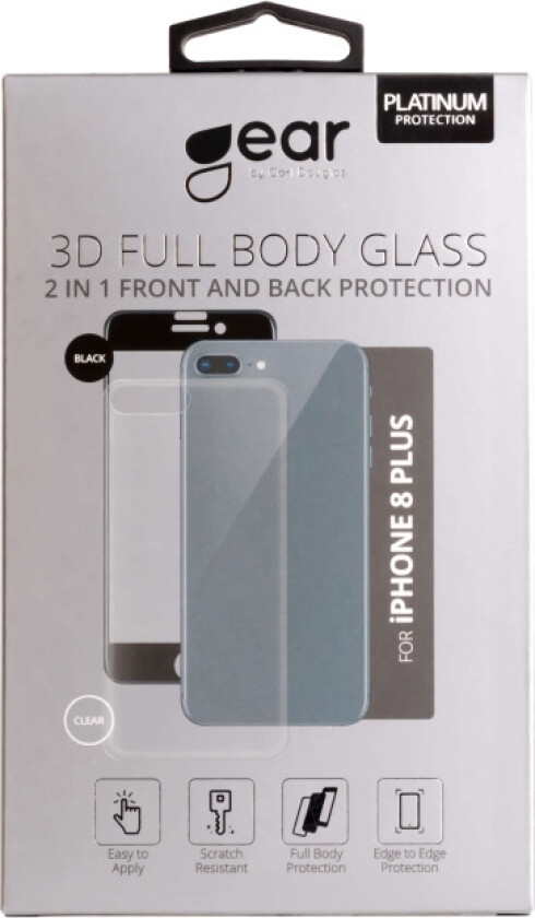 Glass Protector 3D 2in1 Front & Back iPhone8 Plus