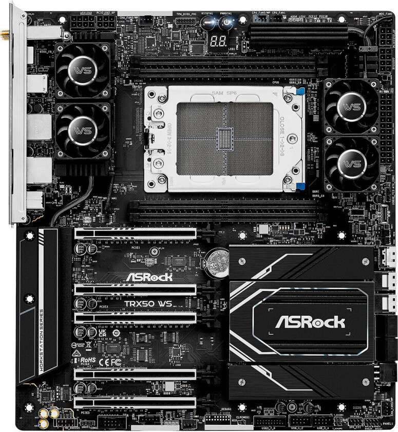 TRX50 WS - motherboard - extended ATX - Socket sTR5 - AMD TRX50 Hovedkort - AMD TRX50 - AMD sTR5 socket - DDR5 RAM - Extended ATX