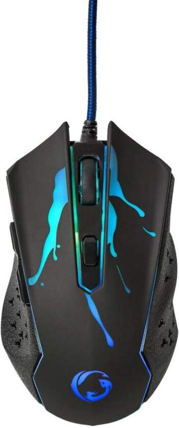 Gaming Mouse   Wired   1200 / 1800 / 2400 / 3600 dpi   Justerbar DPI   Antall knapper: 6   Programmerbare knapper   Right-Handed   1.50 m   LED