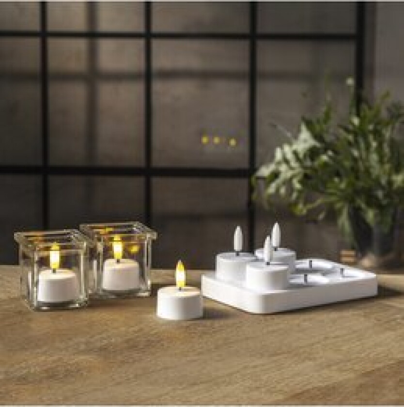 Bilde av LED lys Flamme telys 6stk + ladeplate
