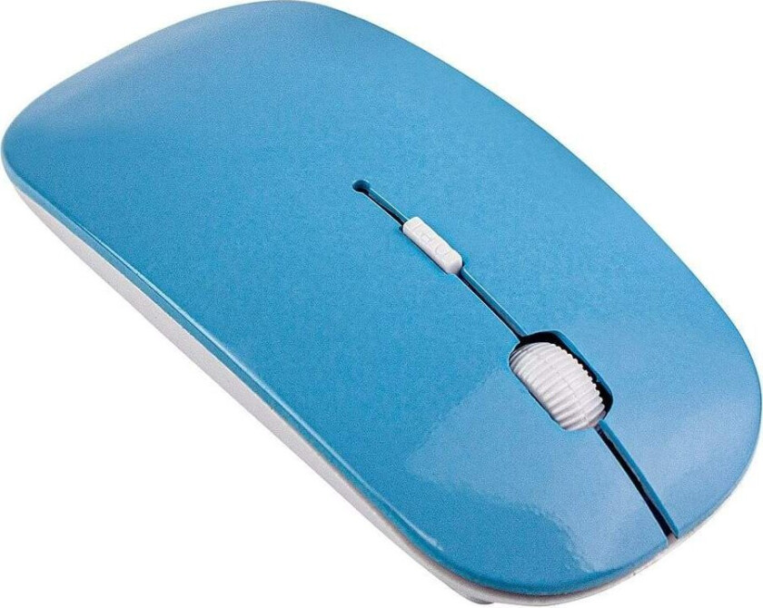2,4 GHz trådløs mus - super tynn design - Lyseblå