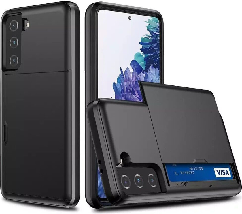 Samsung Galaxy S21 FE (5G) Hybrid Håndverker Deksel med Lommebok - Svart