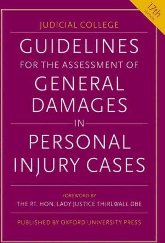 Guidelines For The Assessment Of General Damages In Personal Injury Cases Av Judicial College