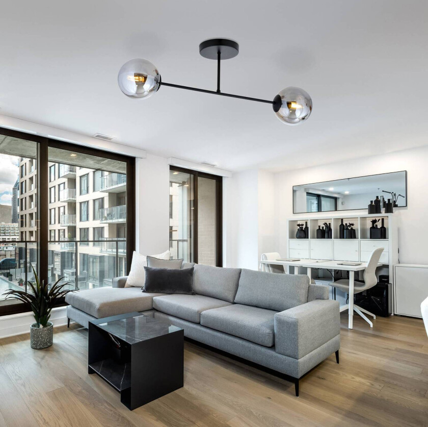 Taklampe i glass, to lamper, grafittglass