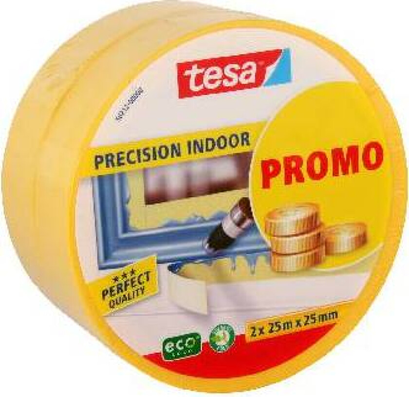Professional 56212-00000-02 Malertape Gul (L x B) 50 m x 25 mm 2 stk