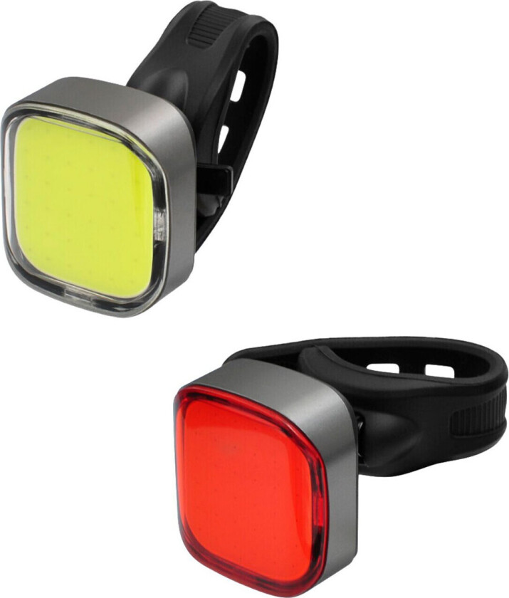 FLARE Duo sykkel foran og bak lyssett, med USB-lading