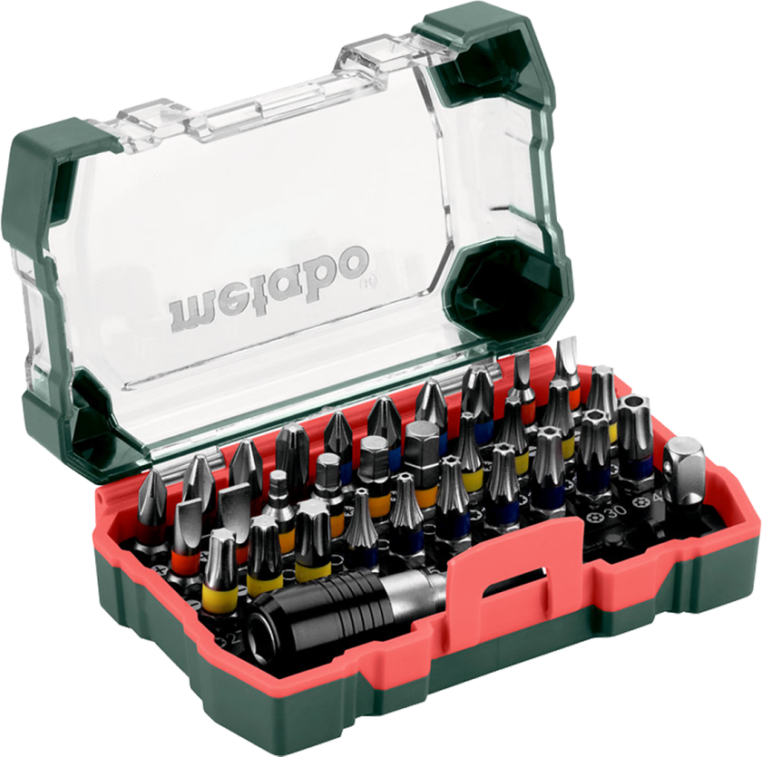 - Spissett for skrutrekker - 32 deler - torx, phillips, pozidriv, hex, slot, inngrepssikret torx - lengde: 25 mm - for BS 14.4 MOBILE WERKSTATT