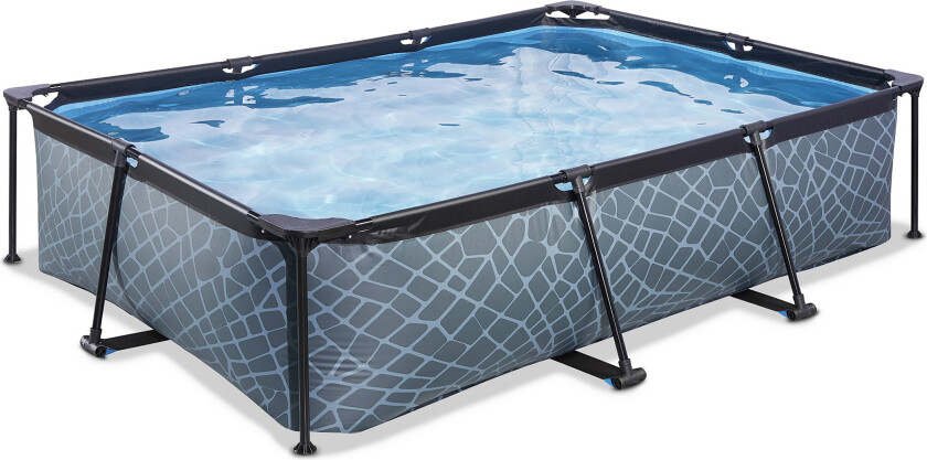 Exit Toys Stone Pool, Frame Pool 300x200x65cm, swimming pool (grey, with filter pump)