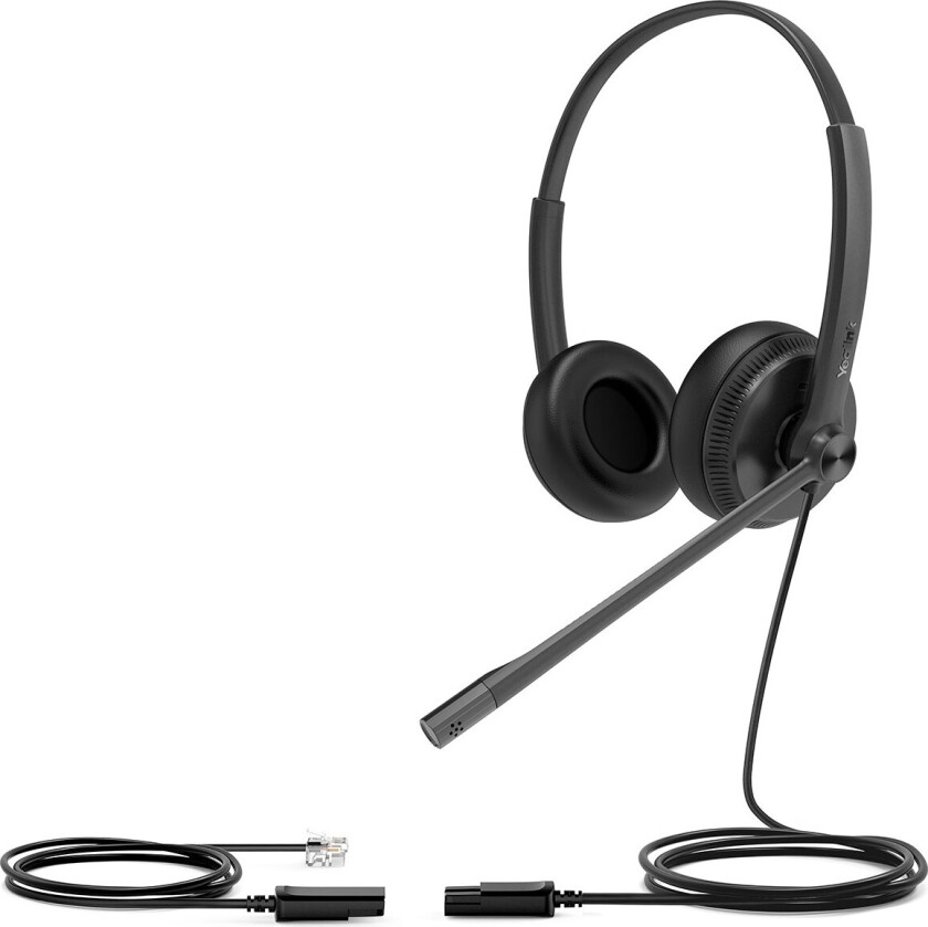YHS34 Dual - Hodesett - on-ear - kablet - Quick Disconnect - svart
