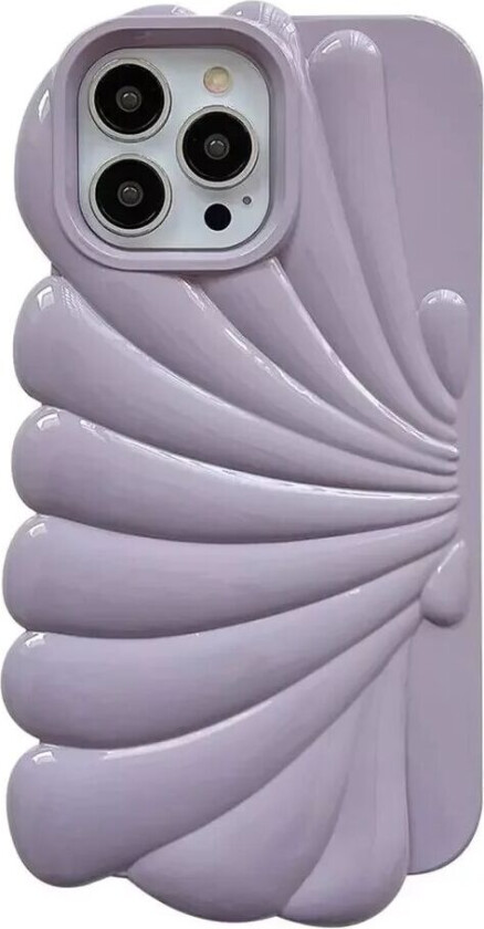 iPhone 14 Pro Fleksibelt Deksel - Seashell Design - Lilla