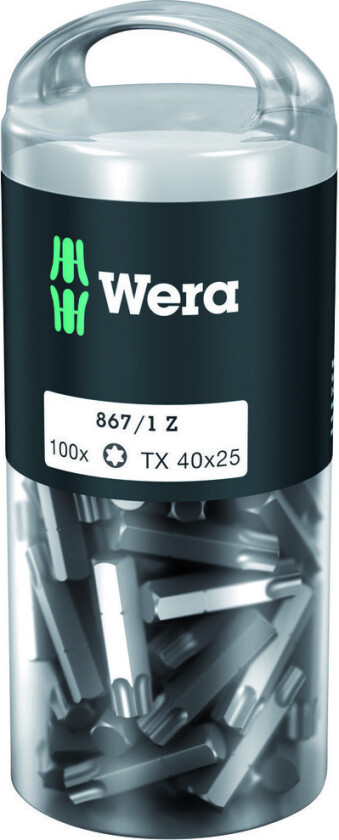 100 stk Wera bits 867/1 Z TORX 40 x 25 mm, stk.