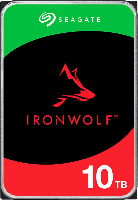 IronWolf ST10000VN000 - Harddisk - 10 TB - intern - 3.5 - SATA 6Gb/s - 7200 rpm - buffer: 256 MB - med 3-års  Rescue Data Recovery