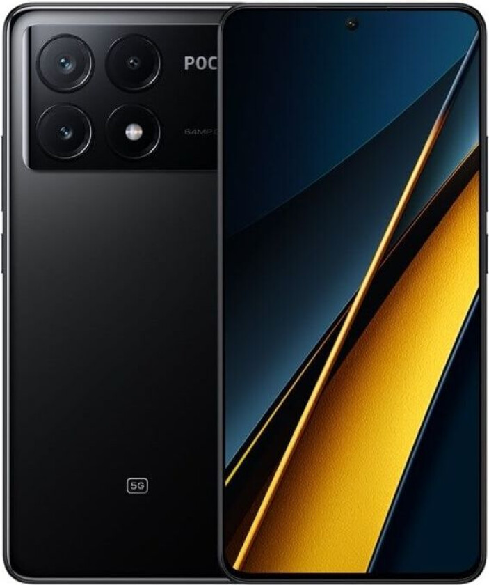 POCO X6 Pro - 5G smarttelefon - dobbelt-SIM - RAM 12 GB / Internminne 512 GB - OLED-display - 6.67 - 2712 x 1220 piksler (120 Hz) - 3x bakkamera 64 MP, 8 MP, 2 MP - front camera 16 MP - svart