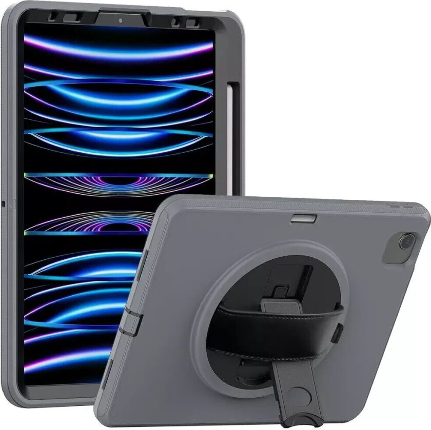 iPad Air (2022 / 2020) / Pro 11 (2022 / 2021 / 2020 / 2018) Håndverksdeksel - Kickstand & Handholder - Grå