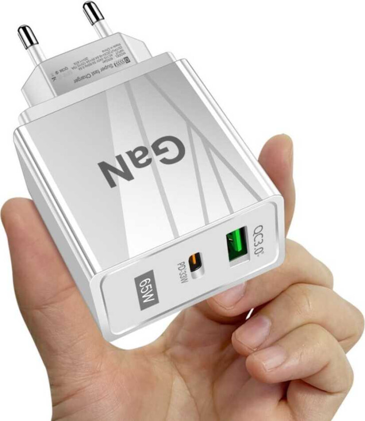 Veggadapter hurtiglader USB & USB-C