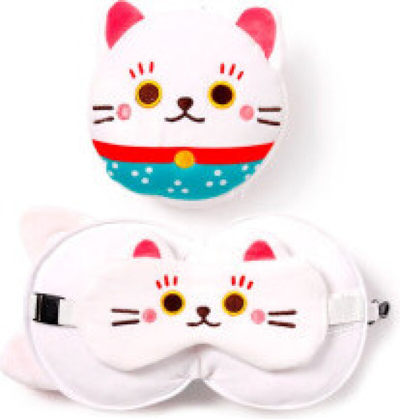 Resteazzz Maneki Neko katt reisepute øye maske