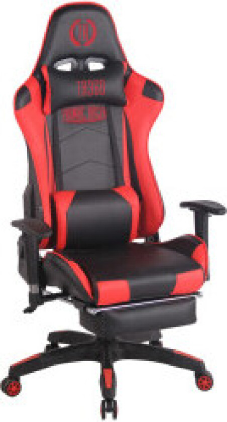 Racing kontorstol Turbo med fotstøtte svart rød