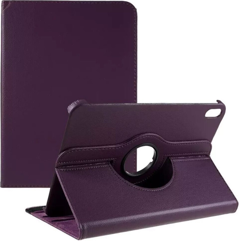 iPad 10.9" (2022) Klassisk Skinn Deksel m. 360⁰ Stativfunksjon - Lilla