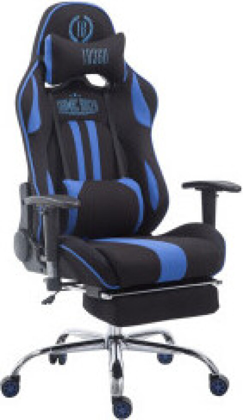Racing kontorstol Limit stoff med fotstøtte svart blå